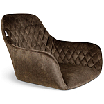 Барный стул со спинкой и подлокотниками на 4-х черных ножках Douglas Rhombus Коричневый Велюр варинант исполнения - 2 | Loft Concept в Орле