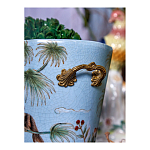 Кашпо из голубого фарфора с бронзовыми элементами Blue Garden варинант исполнения - 6 | Loft Concept в Орле