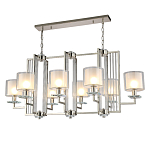 Люстра прямоугольной формы с 8-ю цилиндрическими плафонами из стекла Laurent варинант исполнения - 2 | Loft Concept в Орле