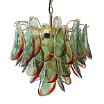 Люстра стеклянная с зелеными лепестками Green Leaf Fall варинант исполнения - 1 | Loft Concept в Орле