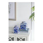 Ваза с крышкой в китайском стиле Oriental Blue & White Ornament Vases варинант исполнения - 4 | Loft Concept в Орле