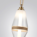 Подвесной светильник со стеклянным плафоном и декоративной вставкой из текстурного камня Tectona  варинант исполнения - 5 | Loft Concept в Орле