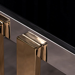 Консоль в современном стиле с черной стекляной столешницей Console with Black Glass варинант исполнения - 2 | Loft Concept в Орле