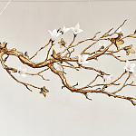 Люстра в виде золотой ветки с цветами Glass Flower Pendant Light варинант исполнения - 7 | Loft Concept в Орле