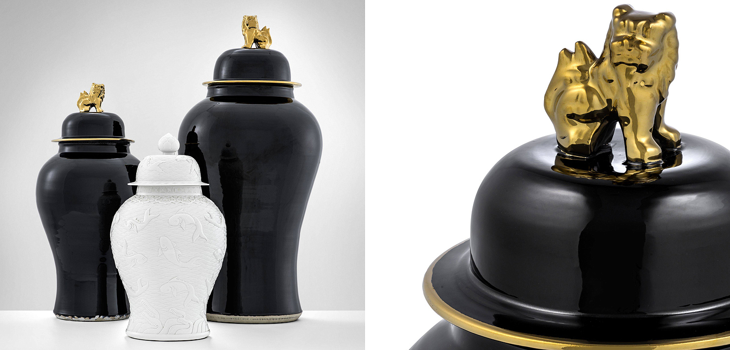 Ваза с крышкой Eichholtz Vase Golden Dragon S Ваза с крышкой Eichholtz Vase Golden Dragon S - Loft-Concept в Орле
