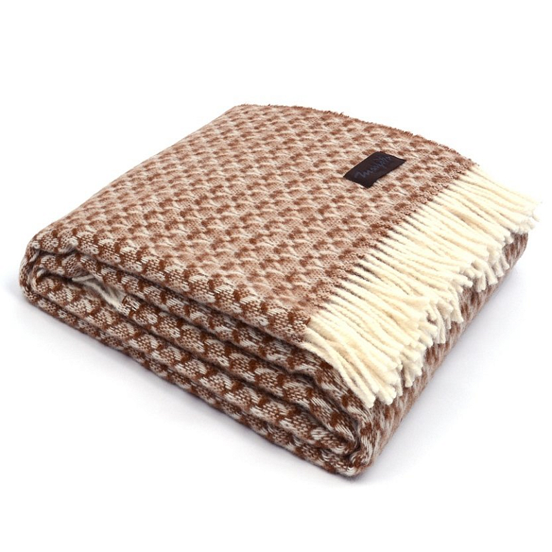 Плед BRIAS TRIANGLE 1200 Marzotto Бежево-серый Коричневый в Орле | Loft Concept 