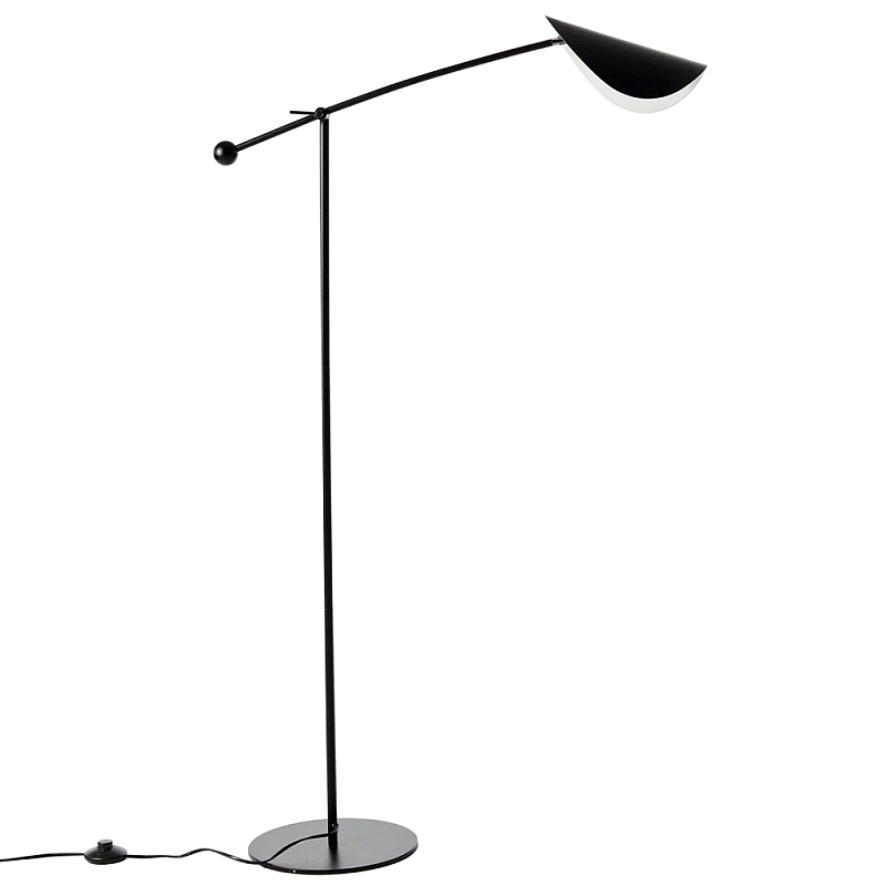 Торшер с поворотным плафоном Aracea Black Floor Lamp Черный Торшер с поворотным плафоном Aracea Black Floor Lamp Черный в Орле | Loft Concept