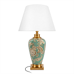 Настольная лампа бирюзовая с цветочным принтом Turquoise Flight варинант исполнения - 1 | Loft Concept в Орле