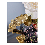 Ваза из фарфора черная с цветочной росписью и бронзовыми элементами Spring Garden варинант исполнения - 4 | Loft Concept в Орле