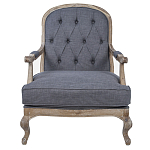 Кресло с пуфом с мягкой обивкой из льна Edward Armchair grey варинант исполнения - 1 | Loft Concept в Орле