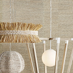 Подвесной светильник в форме купола с декором из круглых деревянных бусин White Wooden Beads Chandelier варинант исполнения - 5 | Loft Concept в Орле