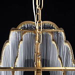 Люстра прямоугольная на цепях с прозрачными трубками и волнистым краем Nembus варинант исполнения - 10 | Loft Concept в Орле