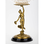 Чаша стеклянная прозрачная на бронзовой подставке с фигуркой девушки Eden Garden варинант исполнения - 2 | Loft Concept в Орле