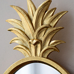 Зеркало овальной формы с золотистой рамкой и декоративной верхушкой в виде ананаса Pineapple Shine  варинант исполнения - 3 | Loft Concept в Орле