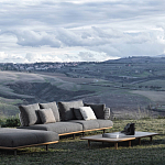 Дизайнерский кофейный стол из дерева с керамической столешницей уличный SWAY Coffee Table варинант исполнения - 7 | Loft Concept в Орле