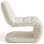 Кресло изогнутое с обивкой из ткани букле Smooth Bend Boucle Chair варинант исполнения - 3 | Loft Concept в Орле