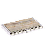 Визитница карманная металлическая с накладкой из натурального камня Агат Stone Business Card Holders  варинант исполнения - 2 | Loft Concept в Орле