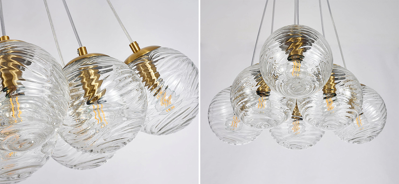 Люстра Perforated Glass Bubbles 6 ламп Люстра Perforated Glass Bubbles 6 ламп - Loft-Concept в Орле