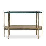 Консоль овальной формы золотая с полкой для хранения Craig варинант исполнения - 1 | Loft Concept в Орле