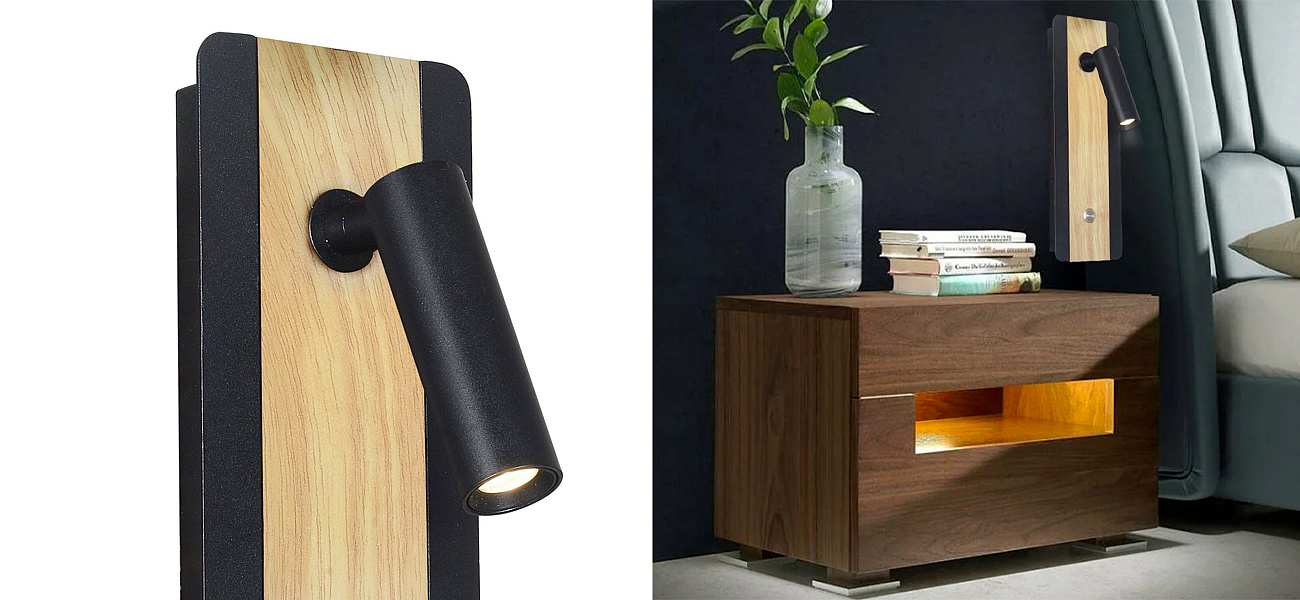 Бра с поворотным спотом GAVIN WOOD Light Бра с поворотным спотом GAVIN WOOD Light - Loft-Concept в Орле