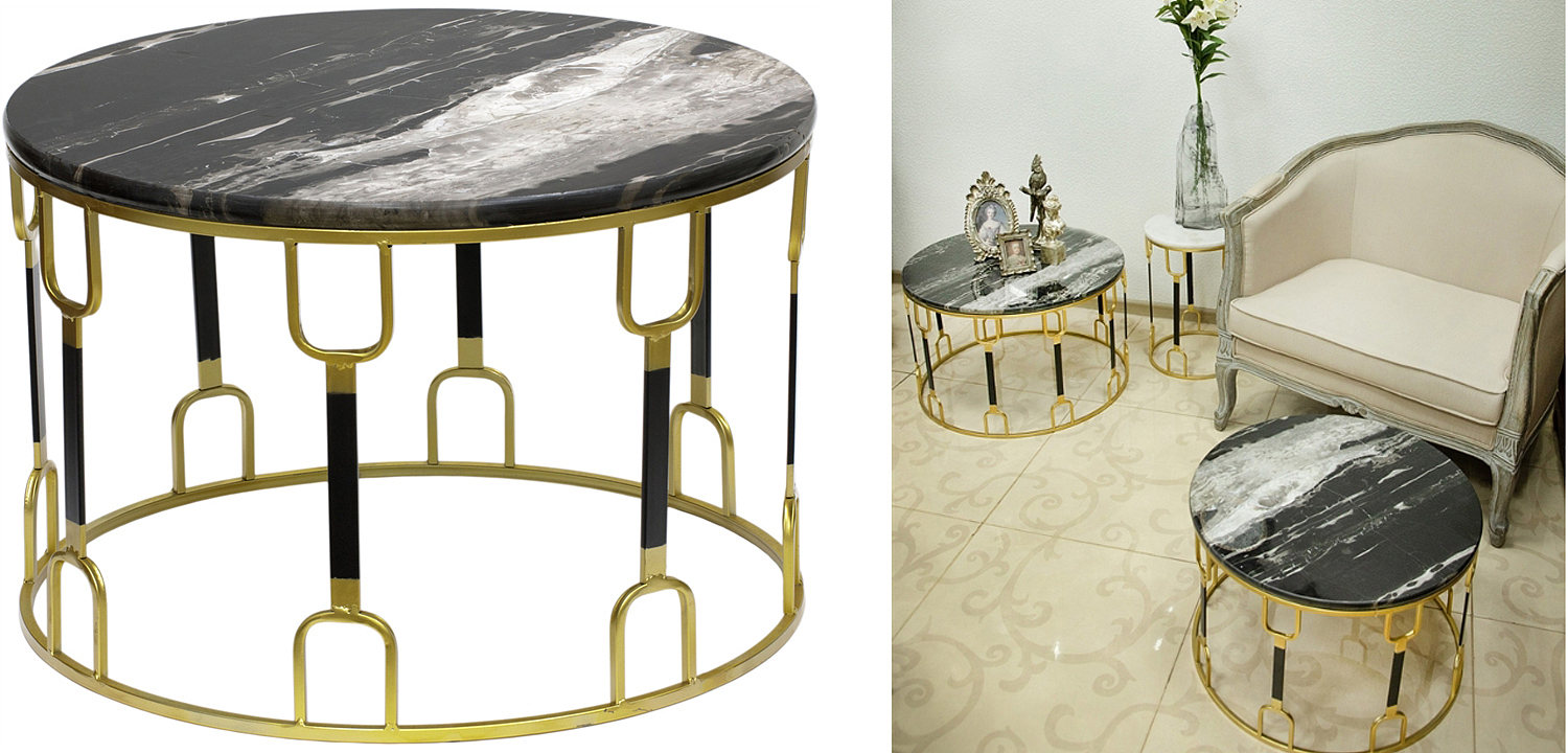 Приставной стол Dorius Side Table black marble Приставной стол Dorius Side Table black marble - Loft-Concept в Орле