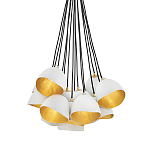 Люстра с 15-ю белыми  плафонами с золотой внутренней поверхностью Hinkley варинант исполнения - 1 | Loft Concept в Орле