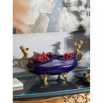 Чаша темно-синяя фарфоровая с бронзовыми ручками в виде ангелов Eden Garden варинант исполнения - 3 | Loft Concept в Орле