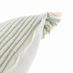 Чехол на подушку мятного цвета с бахромой и объемным узором Ethnic mix варинант исполнения - 3 | Loft Concept в Орле