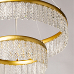 Люстра двухъярусная с золотого цвета и прозрачными подвесками Pettico варинант исполнения - 9 | Loft Concept в Орле