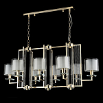 Люстра прямоугольной формы с 8-ю цилиндрическими плафонами из стекла Laurent варинант исполнения - 8 | Loft Concept в Орле