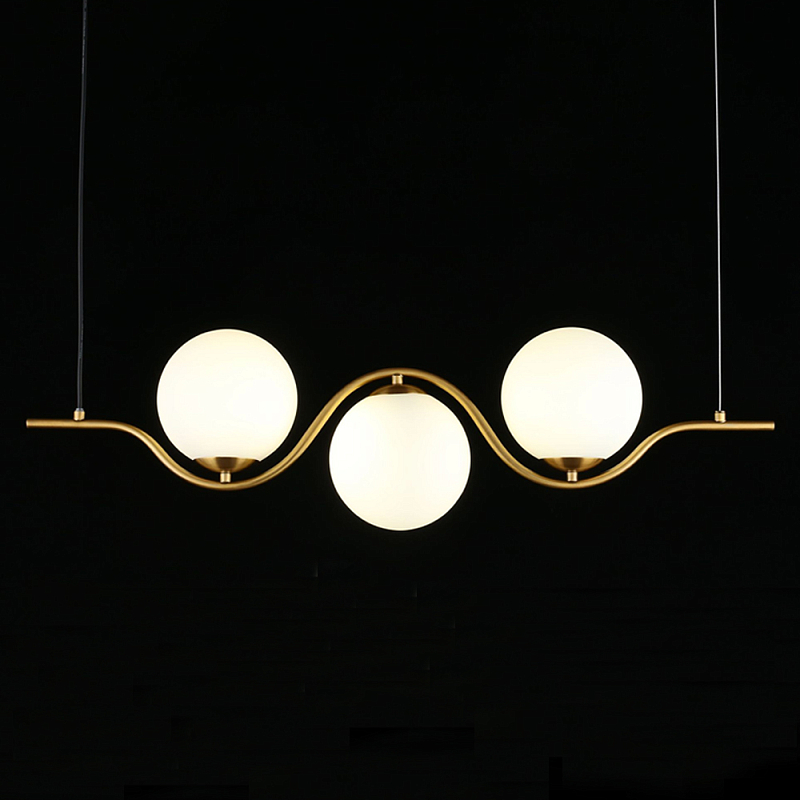 Люстра подвесная светодиодная Jagna 2 Gold and White Золотой Белый в Орле | Loft Concept 
