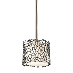 Подвесной светильник с цилиндрическим белым плафоном с ажурным узором цвета олово Kichler варинант исполнения - 1 | Loft Concept в Орле