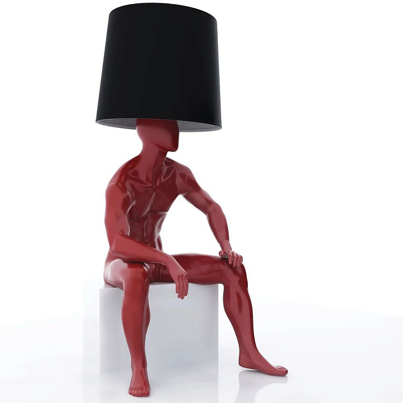 Лампа MALE MANNEQUIN LAMP с абажуром  Глянцевый черный Черный матовый Глянцевый белый Белый матовый Серый матовый Золотой Красный Шампань в Орле | Loft Concept 