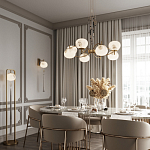 Подвесной светильник с шарообразным плафоном из белого стекла с подвеской из камня и кисточкой Agatelle варинант исполнения - 5 | Loft Concept в Орле