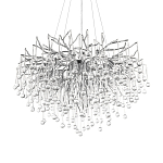 Люстра подвесная с прозрачными стеклянными подвесками в форме капель Диаметр 80 см Droplet Chandelier варинант исполнения - 7 | Loft Concept в Орле