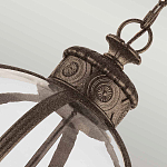 Подвесной светильник бронзового цвета с прозрачным стеклянным плафоном в форме шара в индустриальном стиле на цепи 4 лампы Feiss варинант исполнения - 5 | Loft Concept в Орле