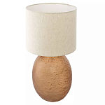 Настольная лампа с тканевым бежевым абажуром на овальном основании Beige Lampshade on Oval Base варинант исполнения - 1 | Loft Concept в Орле