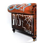 Диван Честерфильд граффити graffiti Orange Sofa натуральная кожа варинант исполнения - 7 | Loft Concept в Орле
