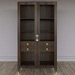 Дизайнерский шкаф витрина Elsa Dreams Walnut с 4-мя ящиками варинант исполнения - 1 | Loft Concept в Орле