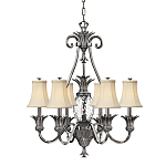 Люстра с 7-ю кремовыми текстильными абажурами Hinkley варинант исполнения - 1 | Loft Concept в Орле