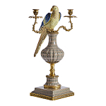 Подсвечникв образе попугая из фарфора с бронзовыми элементами Eden Garden варинант исполнения - 1 | Loft Concept в Орле