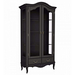 Витрина черная двухдверная из массива бука в стиле прованс Black Provence варинант исполнения - 1 | Loft Concept в Орле