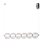 Люстра линейная с 6-ю прозрачными стеклянными плафонами округлой формы HANDLE GRAPE варинант исполнения - 2 | Loft Concept в Орле