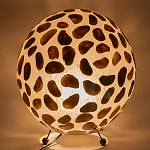 Настольная лампа из перламутра на металлическом каркасе Indonesian Circle варинант исполнения - 4 | Loft Concept в Орле