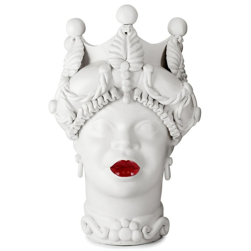 Ваза Vase Moro Lady Baroque Matt Lipstick Белый Красный Ваза Vase Moro Lady Baroque Matt Lipstick Белый Красный в Орле | Loft Concept