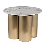 Стол журнальный круглый керамогранит белый Keramos варинант исполнения - 1 | Loft Concept в Орле