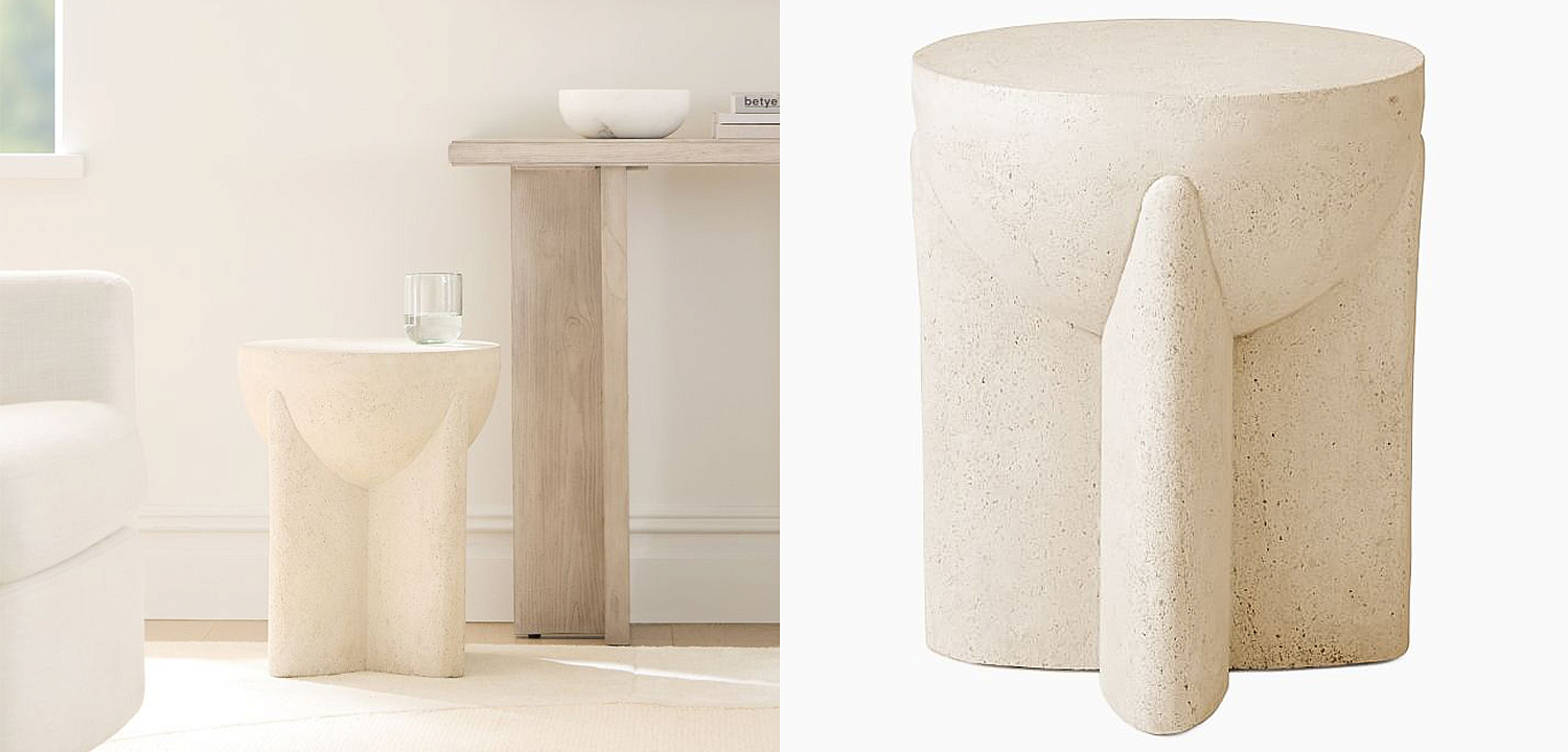 Приставной стол Lava Stone Side Table Травертин Приставной стол Lava Stone Side Table Травертин - Loft-Concept в Орле