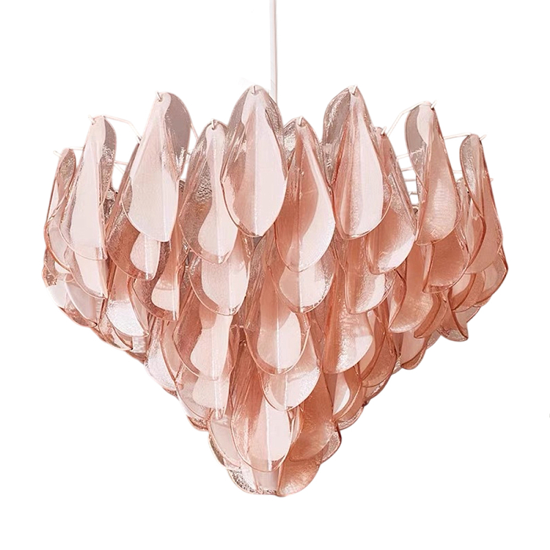 Люстра с каскадом из стекляных розовых лепестков Petalled Illuminator Белый Розовый Люстра с каскадом из стекляных розовых лепестков Petalled Illuminator Белый Розовый в Орле | Loft Concept