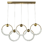 Линейная люстра с плафонами в виде пяти колец Five Rings Gilbertine Linear Chandelier варинант исполнения - 2 | Loft Concept в Орле