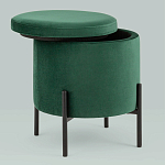 Зеленый пуф на черных ножках SANJAY варинант исполнения - 2 | Loft Concept в Орле